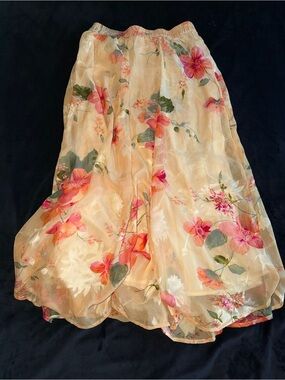 Floral Sheer Midi Skirt by Flint and Moss